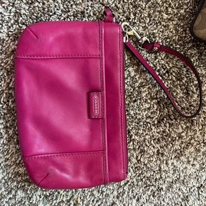Pink Coach Wristlet
